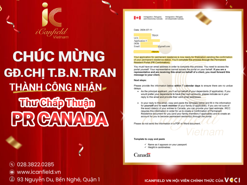 |THÀNH CÔNG NHẬN PR CANADA CỦA GIA ĐÌNH CHỊ T.B.N.TRAN THÔNG QUA DIỆN SKILLED WORKER