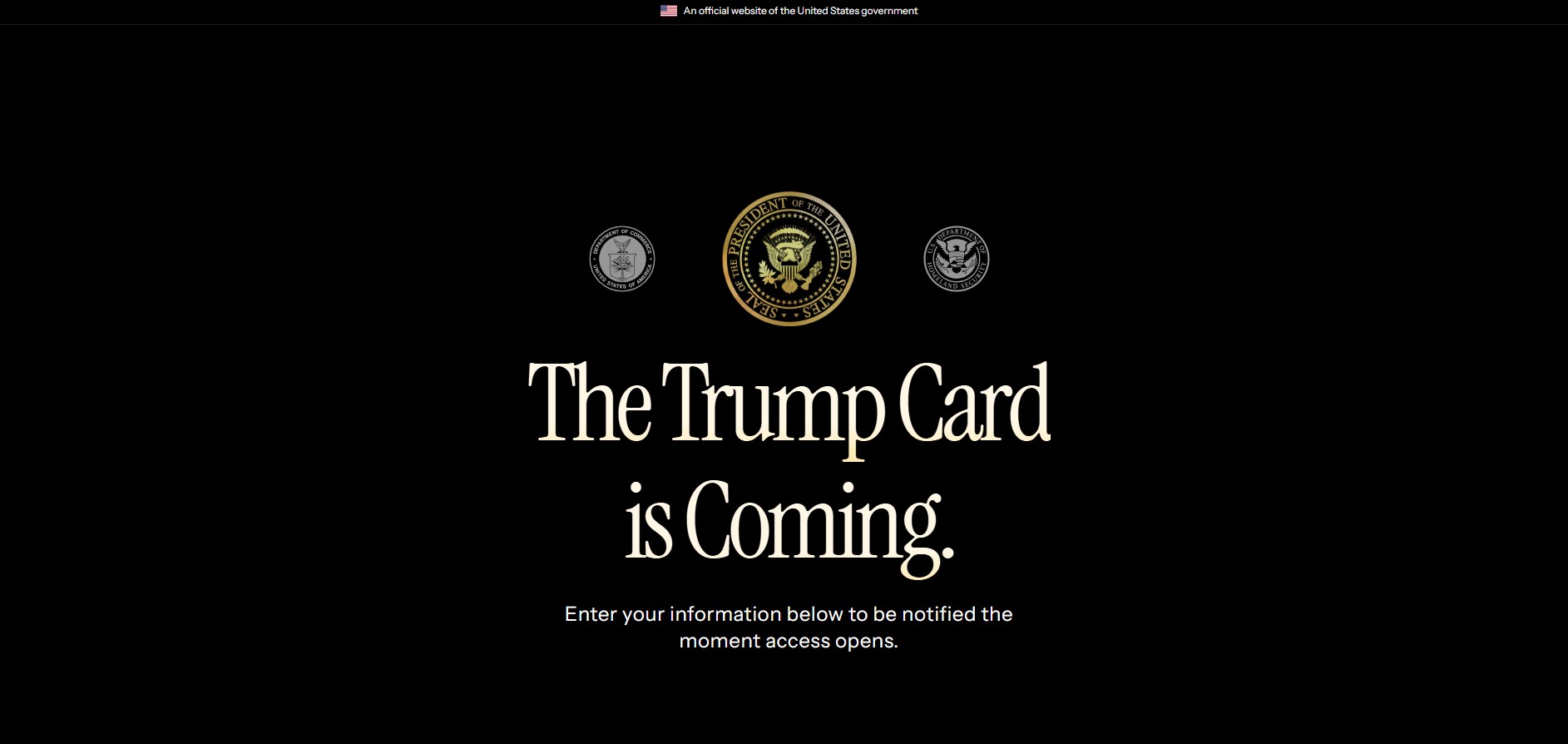 Giao diện trang web của trumpcard