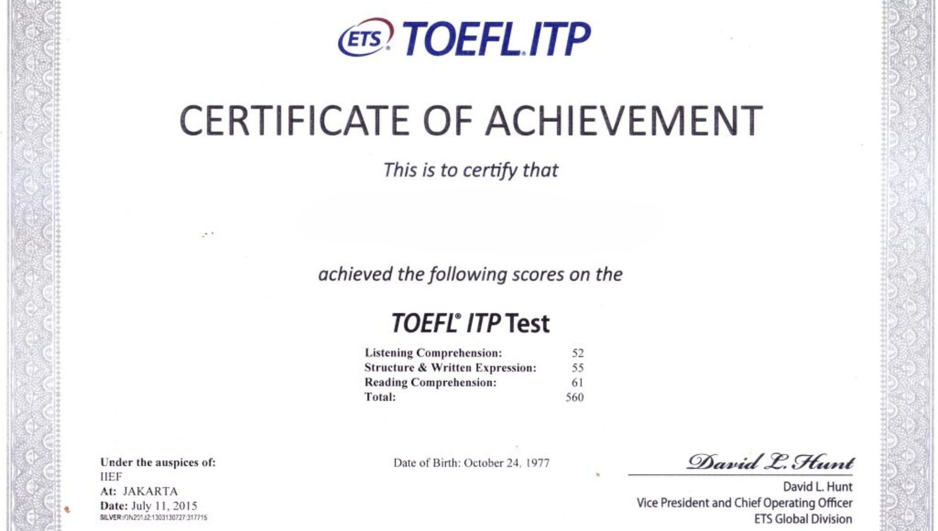 chứng chỉ toefl